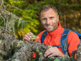 Mann, Flechten auf Bäumen, Beobachtung | © TVB Naturpark Zirbitzkogel-Grebenzen | Mediadome